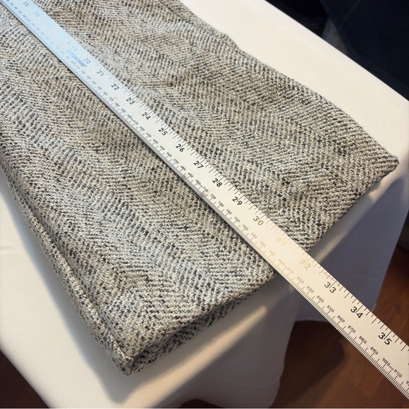 Textured Gray and White Collared Pea Coat - L - Picture 8 of 10